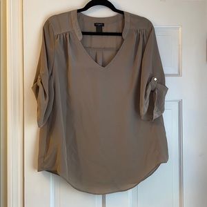 Taupe flowy blouse from Ann Taylor
